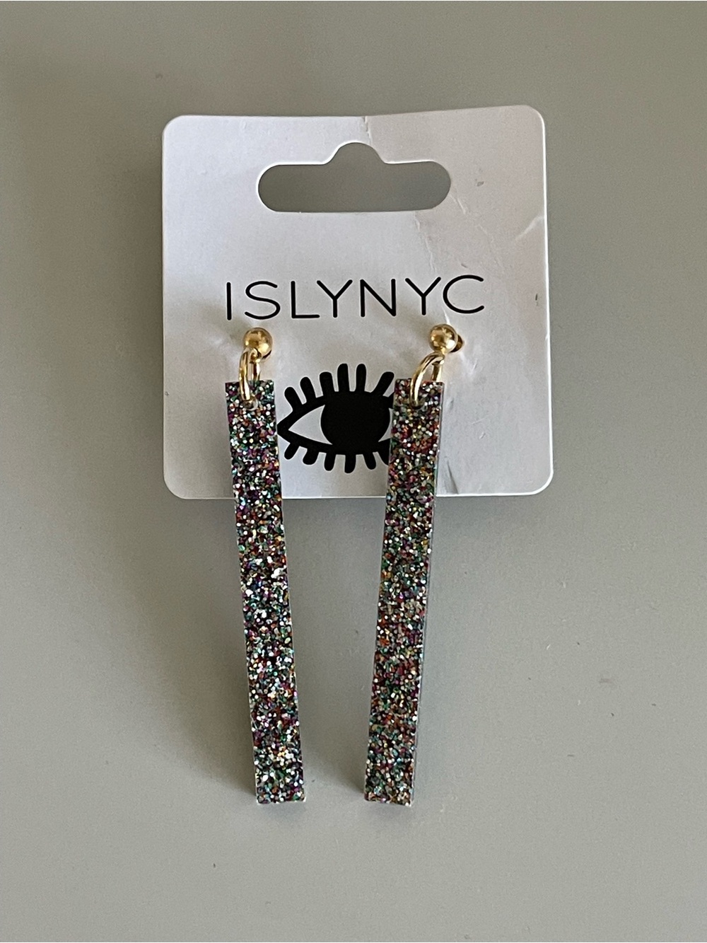 Multicolor Glitter Bar Drop Earrings